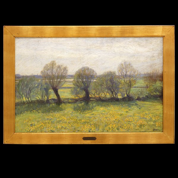 Peter Hansen, 1868-1928, oil on canvas. Signed. Visible size: 62x96cm. With frame: 77x111cm