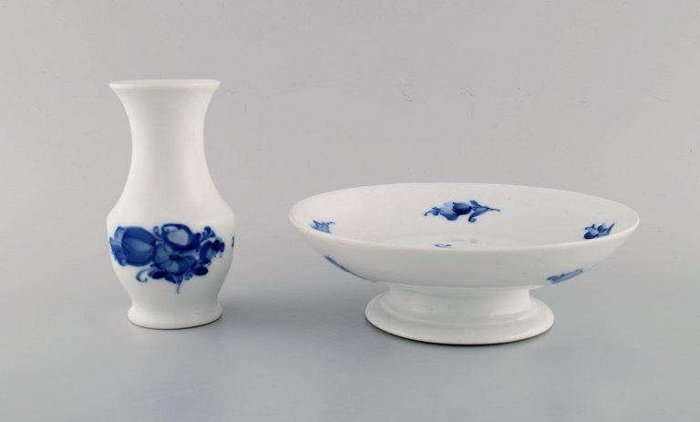 Royal Copenhagen Blue Flower Braided vase and compote.