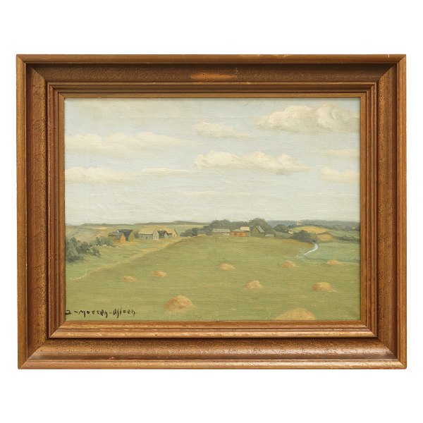 Jeppe Madsen-Ohlsen, 1891-1948, oil on canvas. Landscape. Signed. Visible size: 35x45cm. With frame: 48x58cm