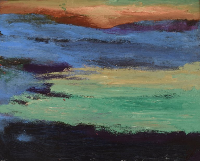 Scandinavian artist. Oil on canvas. Abstract composition. 1980s.