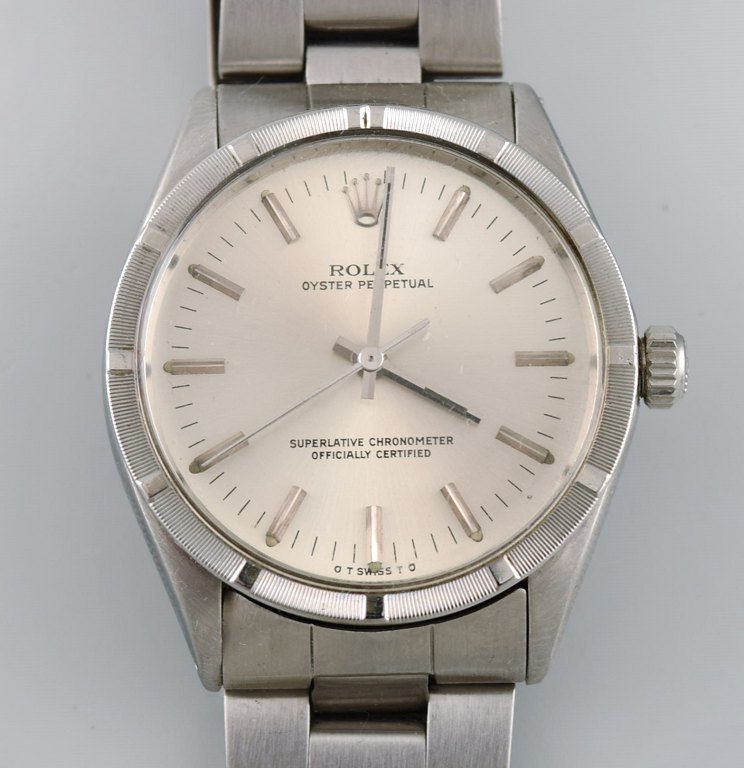 Rolex Oyster perpetual Gold Sigma Dial. 1973. Herre armbåndsur, original stållænke, plexiglas. Automatisk. 