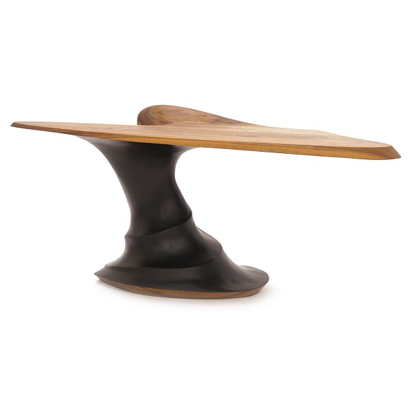 Morten Stenbæk sofabord i valnød med sortpatineret understel. Signeret. H: 48cm. Plade: 48x106cm