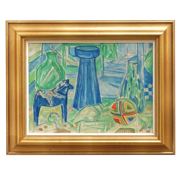 Christine Swane, 1876-1960, oil on canvas. Stillife. Signed and dated 1953. Visible size: 29x39cm. With frame: 44x54cm