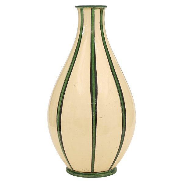 Large stoneware vase by Kæhler, Denmark. Signed. H: 55cm