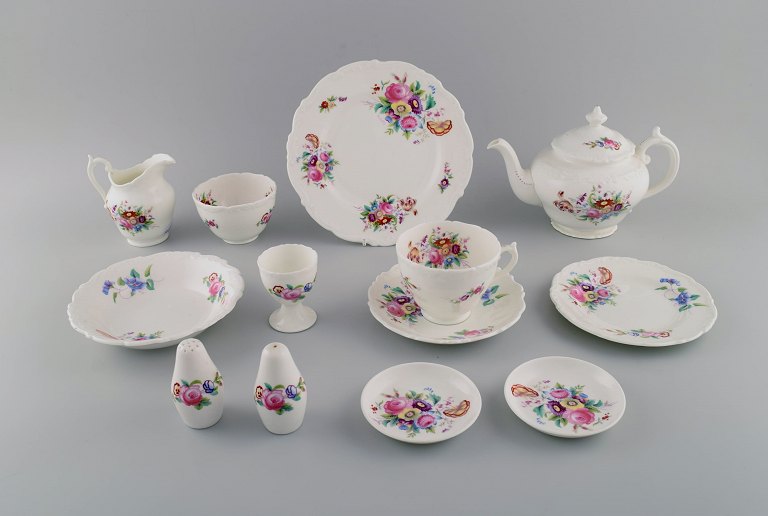 Coalport, England. Egoist breakfast / tea service in porcelain decorated with flowers. 1960s / 70s.