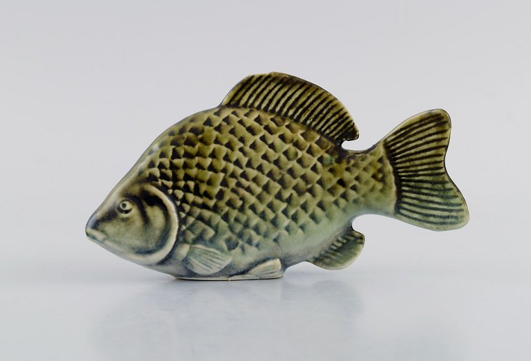 Sven Wejsfelt (1930-2009) for Gustavsberg. Unique Stim fish in glazed ceramics. Perch. 1980s.