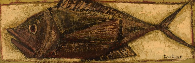 Pierre Fournel (b. 1924), France. Oil on board. Fish. Dated 1961.