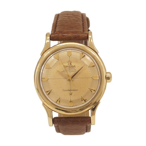 Omega Constellation 14kt guld med pie pan skive. Model 2852/2853 SC. Kaliber 501, automatik. Fremstillet ca. år 1956. D: 35mm