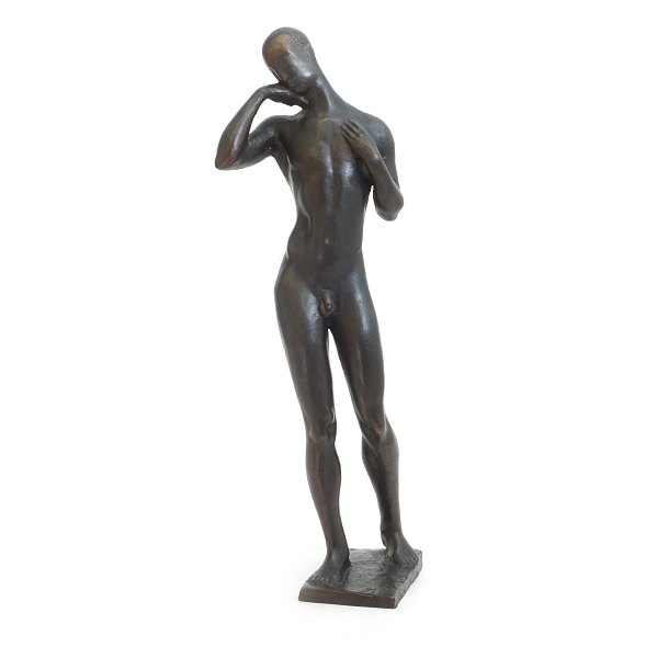Johannes Bjerg Abessinier i bronze. Johannes C. Bjerg, 1886-1955, bronzeskulptur forestillende abessinier.  Signeret og dateret 1913. Erhvervet direkte fra kunstners familie. H: 48,5c