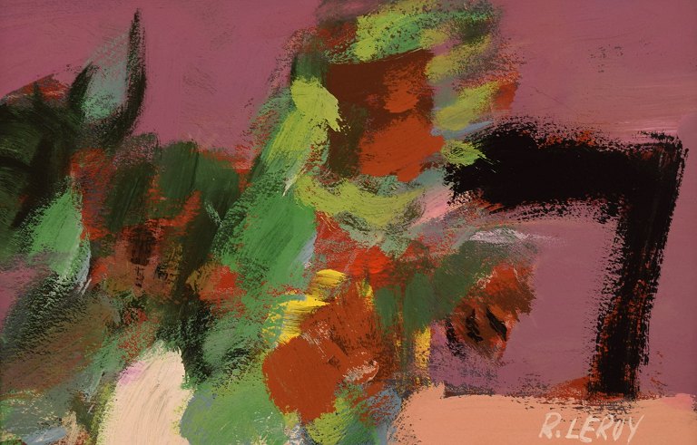 René Leroy (f. 1931), fransk kunstner. Pastel på papir. Dateret 1992.