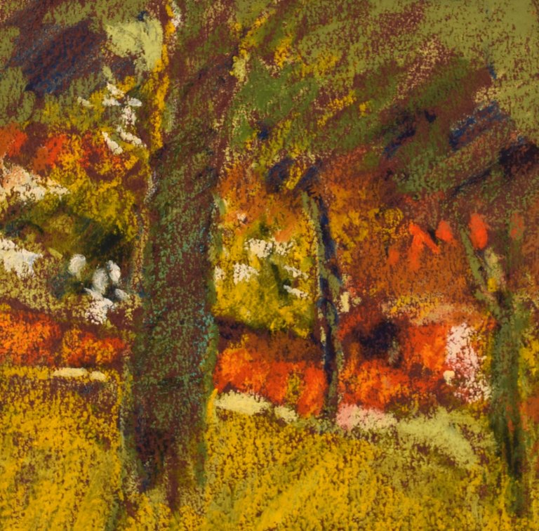 René Leroy (b. 1931), French artist. Pastel on paper. 1980s.