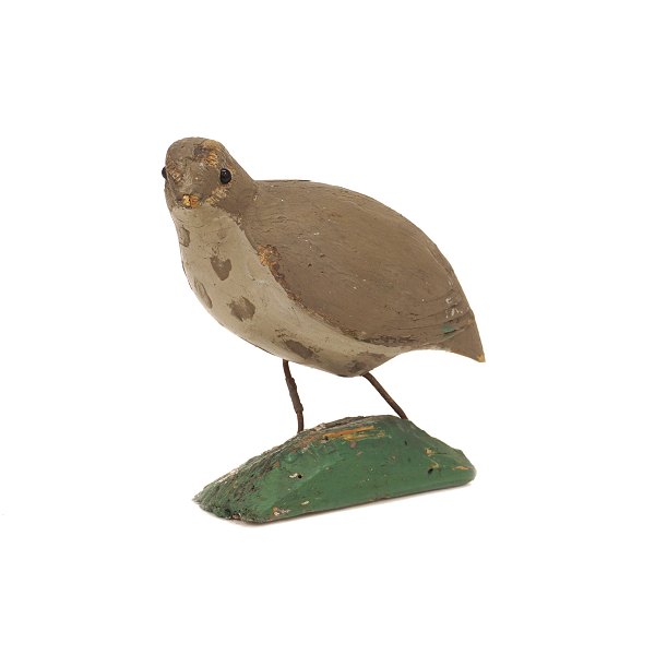 Svensk folkekunst i form af udskåret træfugl på fod. Sverige ca. år 1880-1900. H: 12,5cm. L: 15cm