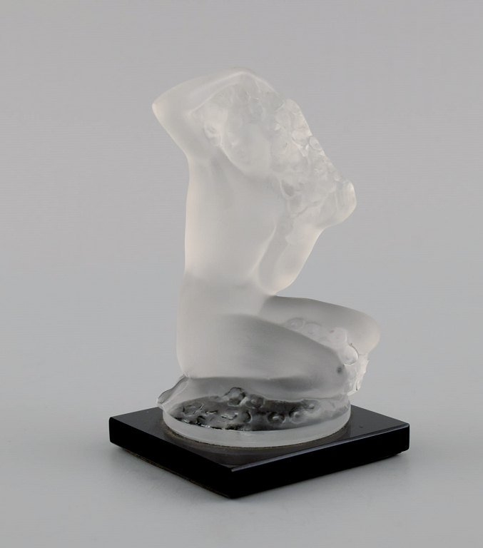 René Lalique, France. Nude woman in frosted art glass. Mid-20th century.