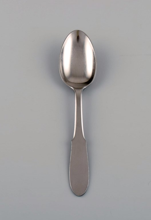 Gundorph Albertus for Georg Jensen. Mitra stainless steel dessert spoon. 1970s. Twelve pieces in stock.