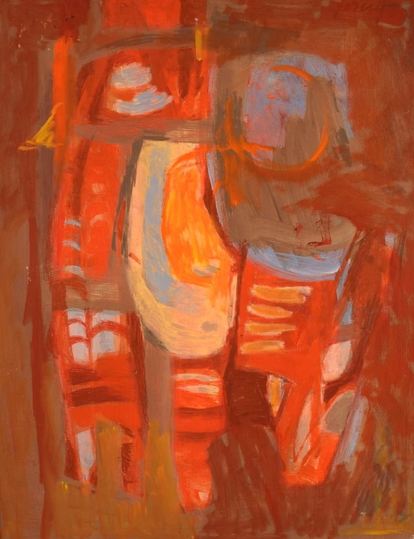 Albert Ferenz (1907-1994), Germany. Oil on canvas. Abstract composition. Mid-20th century.