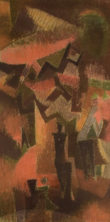 Unknown European artist. Watercolor on paper. Abstract composition. Mid-20th century. 