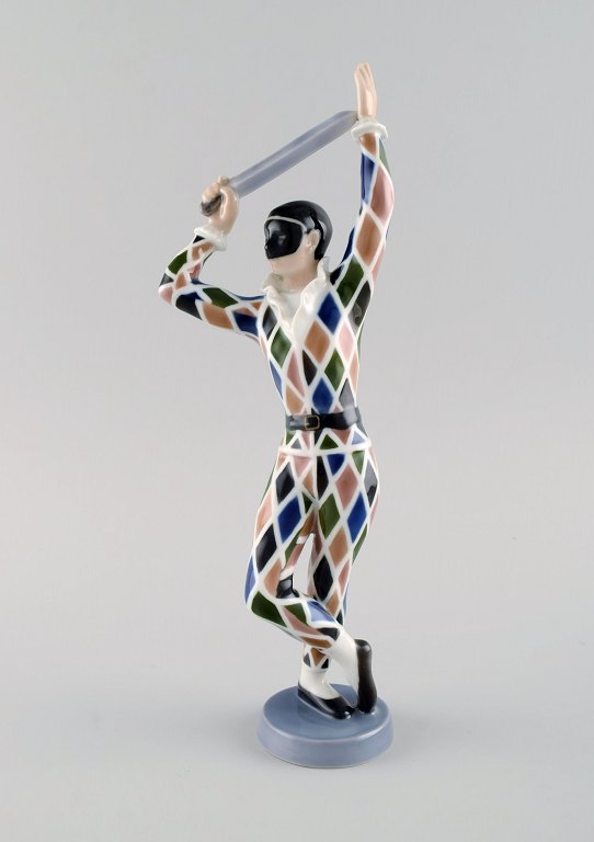 Ebbe Sadolin for Bing & Grøndahl. Harlequin porcelain figurine. Model number 2354. 1970s.