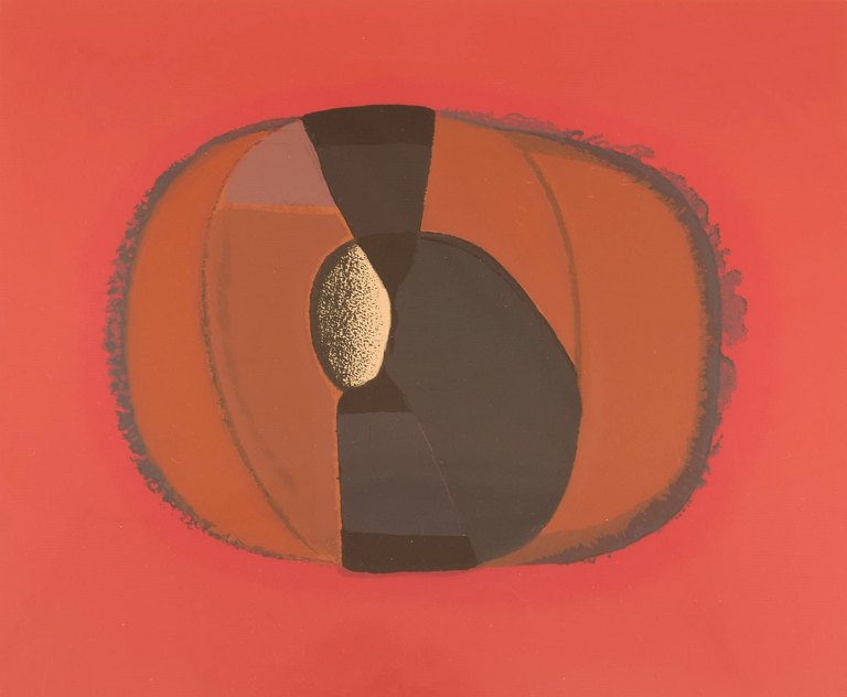 Jean Piaubert (1900-2002), France. Color lithography. Concrete composition. 1960