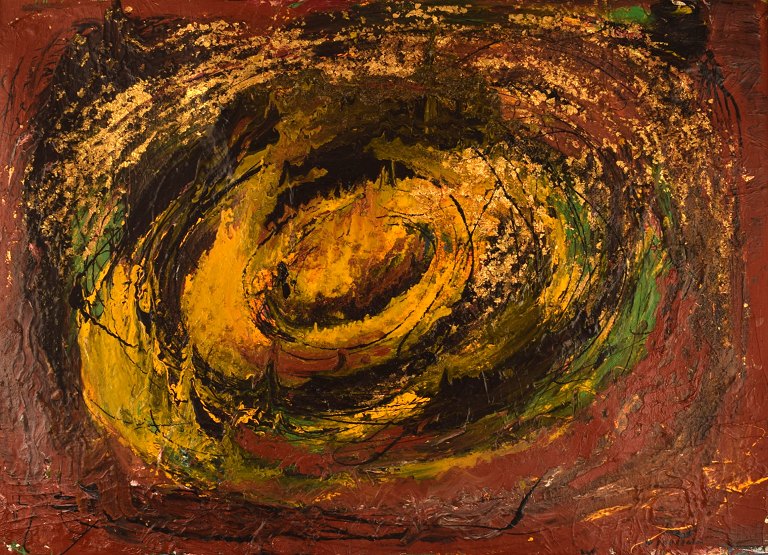 Unknown French artist. Oil on canvas. Abstract composition. Mid 20th century.