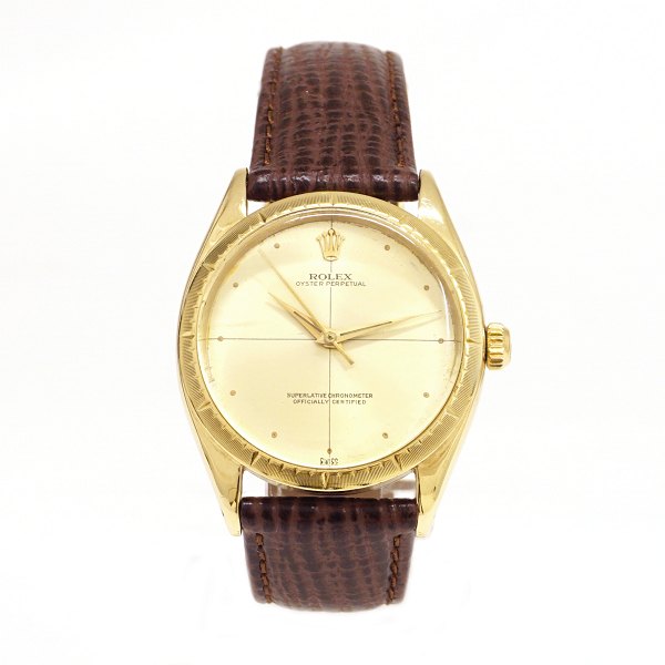 Rolex Oyster Perpetual Ref. 1008. Årgang 1963. Leveres nyserviceret med box og certifikat. D: 34mm