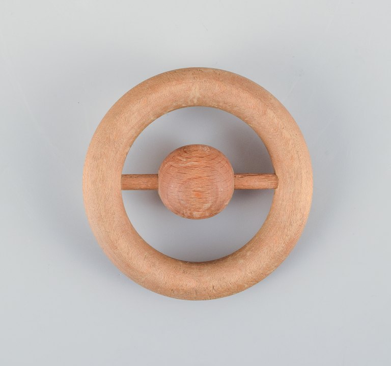 Kay Bojesen, Denmark. Baby rattle in beech.Late 20th century.