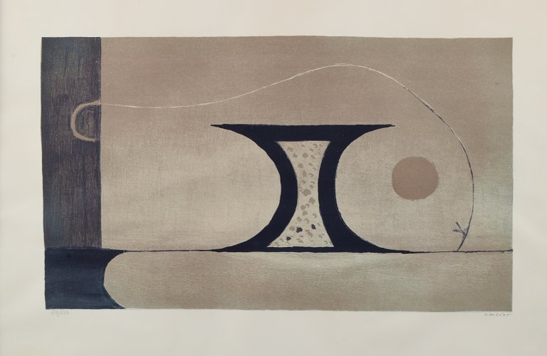 Jean Piaubert (1900-2002), French artist, color lithograph, abstract composition, numbered 80/150, signed in pencil.