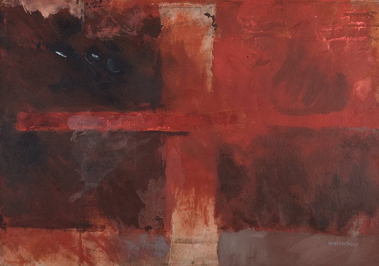 Eddie Westerberg, svensk kunstner.Olie på lærred.Abstrakt komposition.