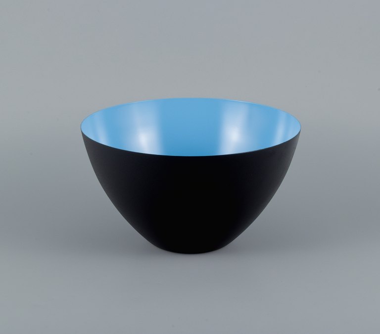 Turkis krenitskål i metal.Design af Hermann Krenchel.