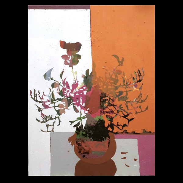 Lars Tygesen maleri. Lars Tygesen, f. 1979, olie på lærred. "Flowers". Signeret Lars Tygesen og dateret 2022. Mål: 220x160cm
