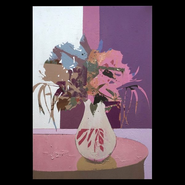 Lars Tygesen maleri. Lars Tygesen, f. 1979, olie på lærred. "Flowers". Signeret Lars Tygesen og dateret 2022. Mål: 220x150cm