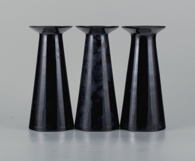 Stölzle-Oberglas AG, three art glass vases, model Beatrice and Nora, glass, Austria.