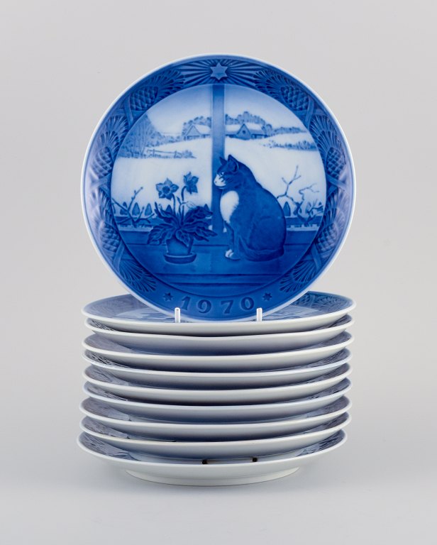 Royal Copenhagen, et sæt på ti juleplatter.1970-1979.