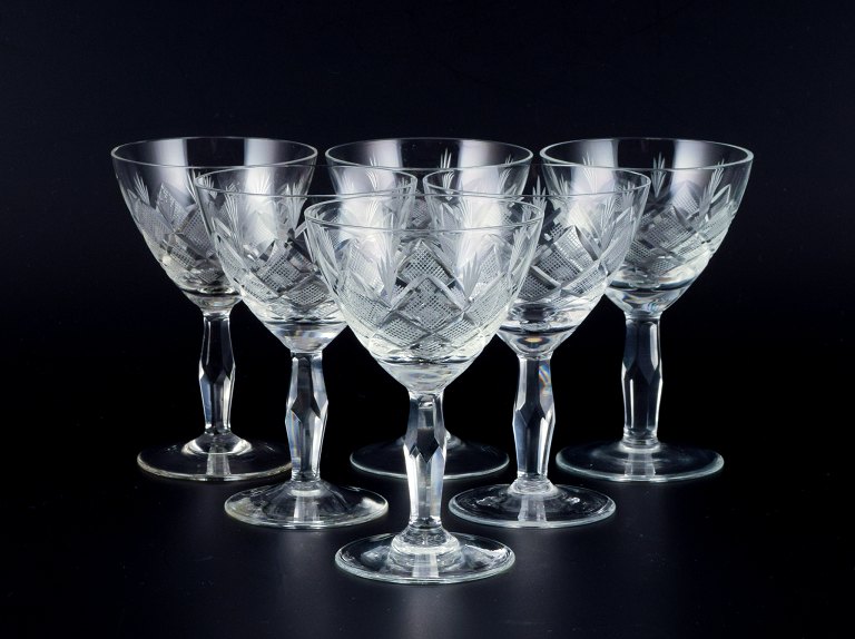 Wien Antik, Lyngby Glas, Denmark, vintage setof six sherry glasses.