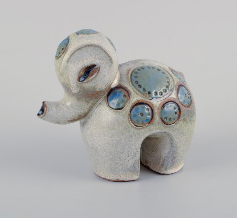 Britt-Louise Sundell for Gustavsberg.Ringo 1 baby elephant in glazed ceramics.