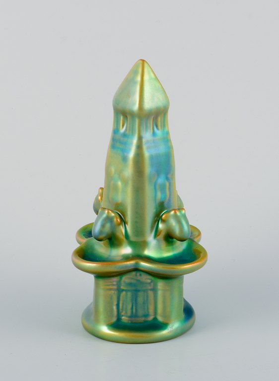 Zsolnay, Hungary, ceramic fountain sculpture with eosin glaze.20th century.