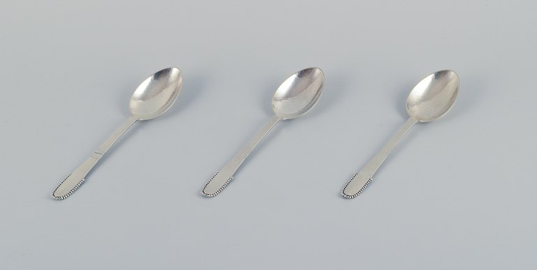Georg Jensen Kugle. Tre middagsskeer i sterlingsølv.