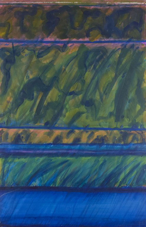 Monique Beucher (1934), French artist.Oil on canvas. Abstract composition. Colorful palette.