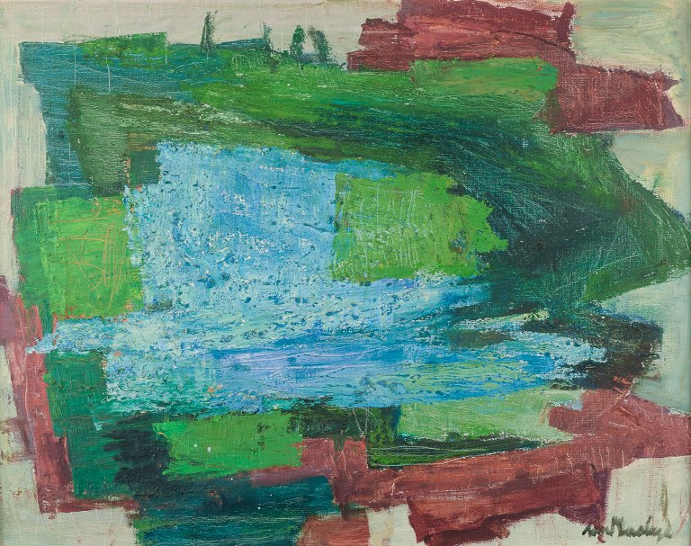 Svend Saabye (1913-2004), Danish artist.Abstract composition.