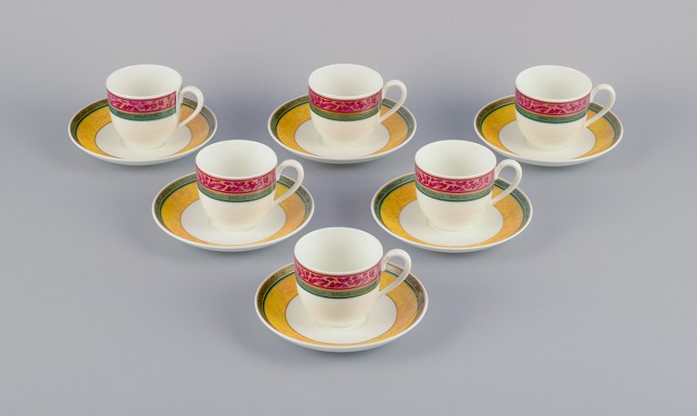 Paloma Picasso for Villeroy & Boch, Tyskland. Et sæt på seks kaffekopper med tilhørende underkopper fra serien ”My Way”.