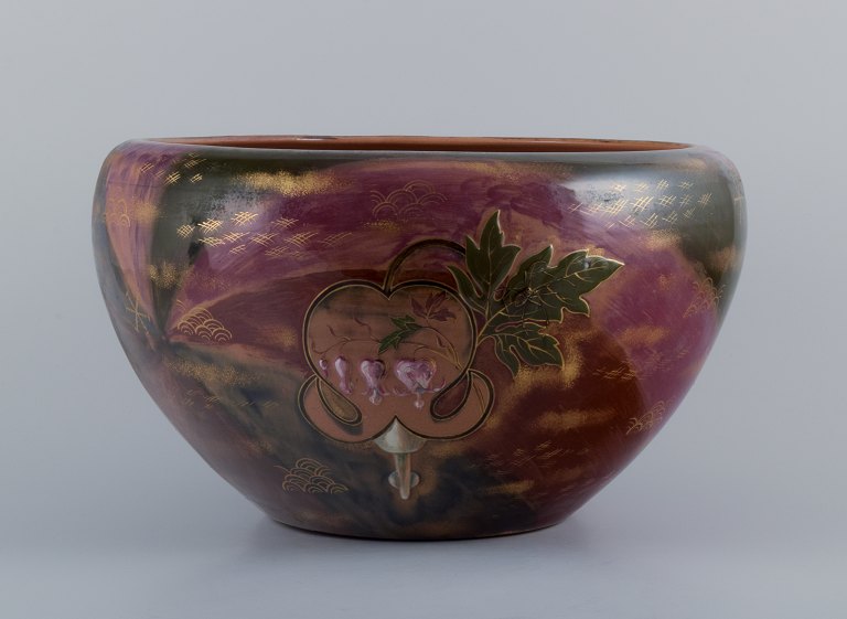 Emile Gallé (1846-1904), fransk kunstner og designer. Kolossal Art Nouveau keramik krukke i museumskvalitet. Sjælden.