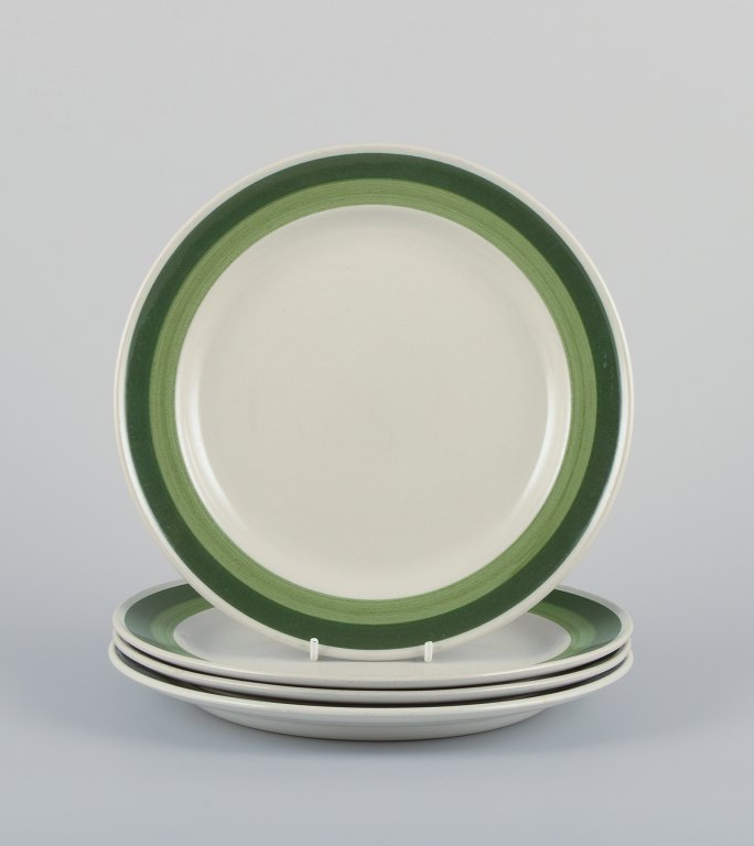 Stig Lindberg for Gustavsberg, four "Bodega" dinner plates in stoneware. Stylish Scandinavian design.