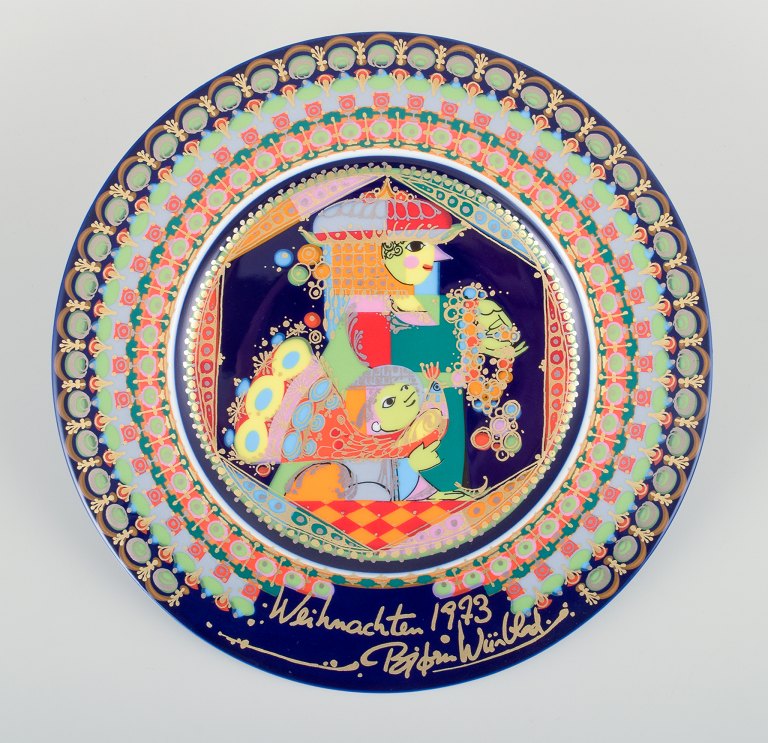 Bjørn Wiinblad for Rosenthal, Christmas plate with a biblical motif.1973 - "Heilige 3 Könige Melchior". (Holy Three Kings)