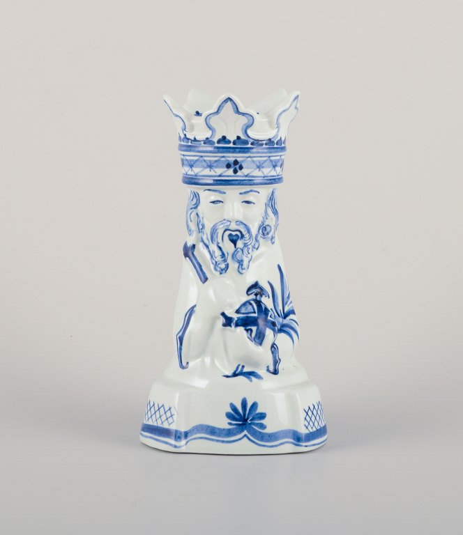 Aluminia, Denmark. "Hellig Tre Konger" (Three Wise Men) faience candlestick holder.