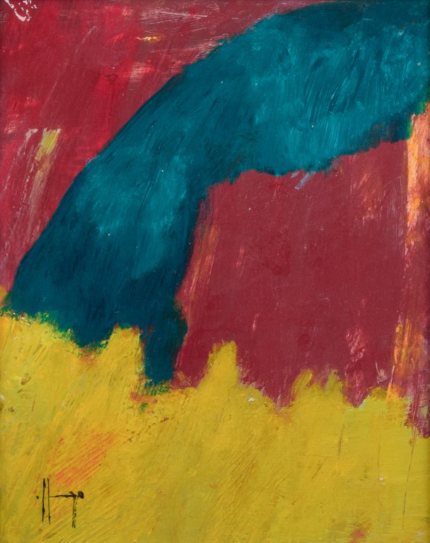 Swedish artist, oil on board.Abstract composition.
