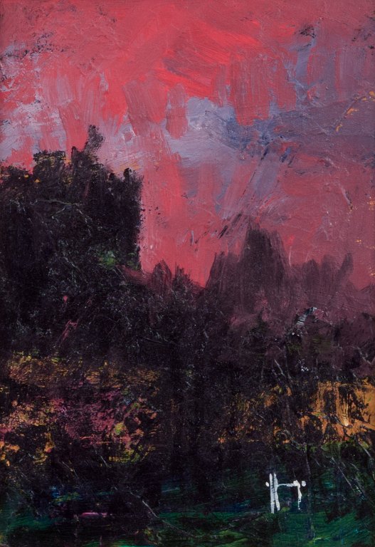 Swedish artist, oil on board.Abstract composition.