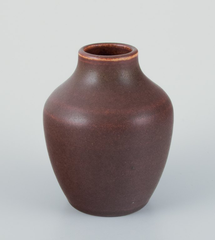 Ingrid and Erich Triller, Sweden.Unique ceramic vase decorated with brown-toned glaze.