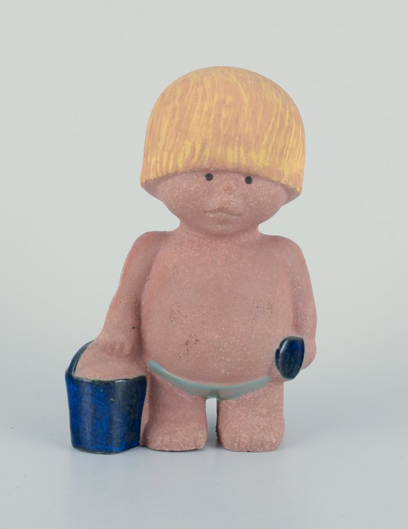 Lisa Larson for Gustavsberg. Stoneware figurine from "Children of the World" series.