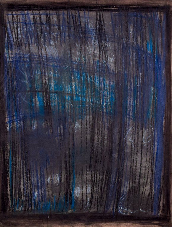 Monique Beucher (1934), French artist. Mixed media on paper.Abstract composition.