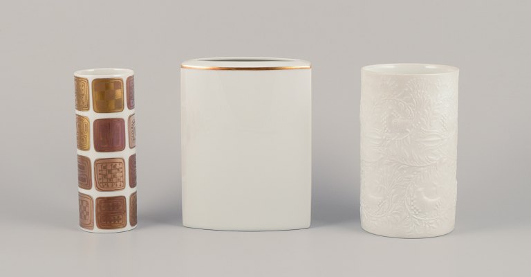 Bjørn Wiinblad (1918-2006) med flere for Rosenthal, Tyskland. Tre porcelænsvaser.