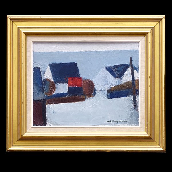 Jack Kampmann Færøerne. Jack Kampmann, 1914-89, olie på lærred. Landskab i Færøerne. Signeret. Lysmål: 32x40cm. Med ramme: 53x61cm
